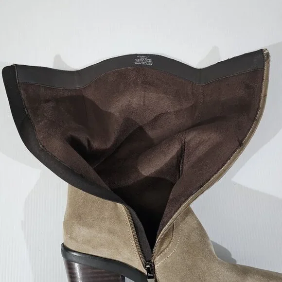 Vince Camuto Babellie Mid Calf Western Boot Square Toe Taupe Tan Suede Size 10 - Picture 9 of 14